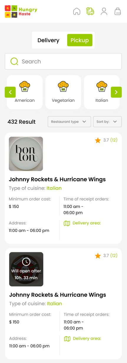 Mobile App Restaurants