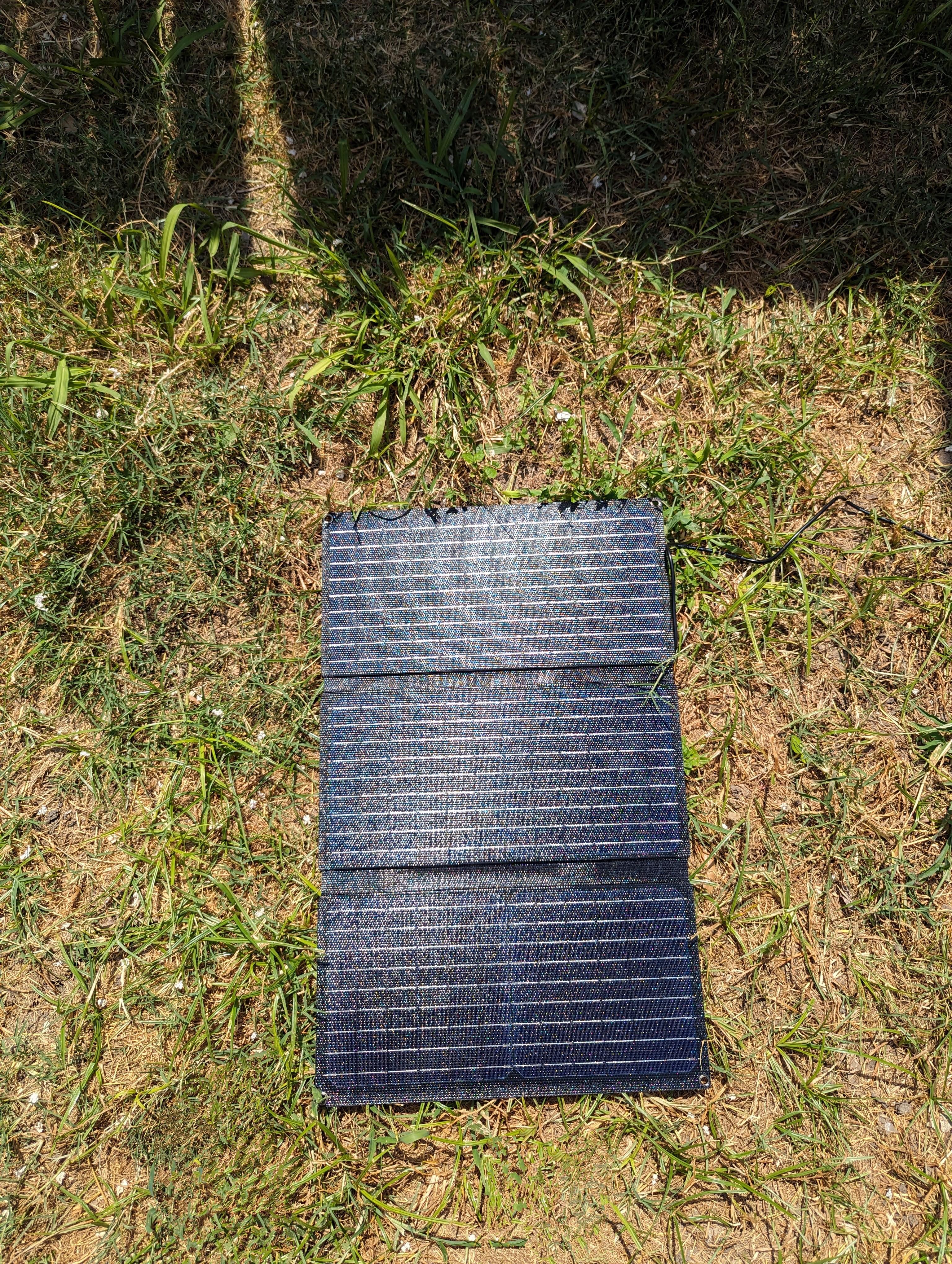 30 watt solar panel used to charge Battery bank powering device.