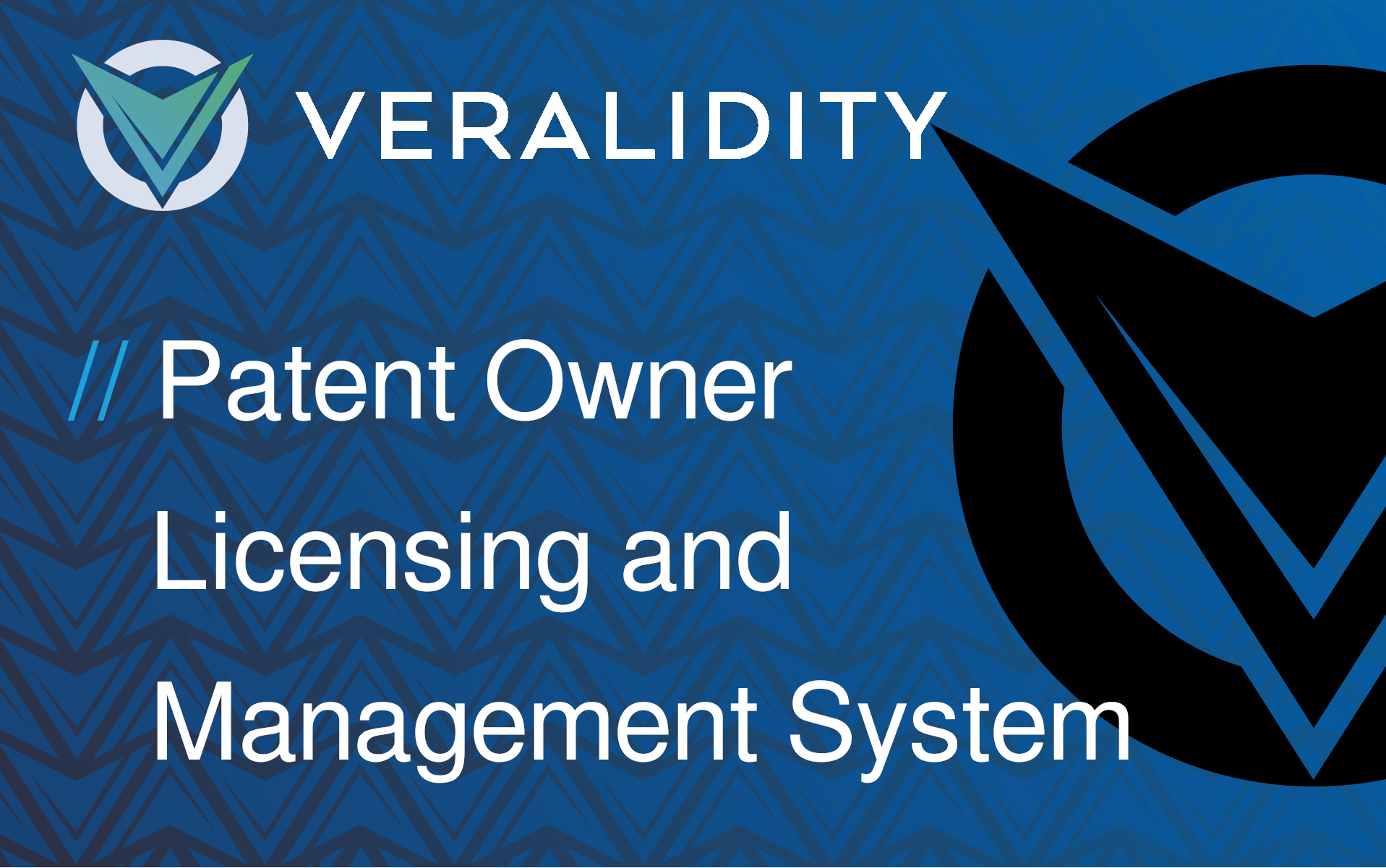 VERALIDITY: Patent Owner Licensing and Management System